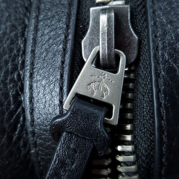 BROOKS BROTHERS Golden Fleece Black Pebbled Leather Weekender Travel Duffel Bag - Picture 3 of 13